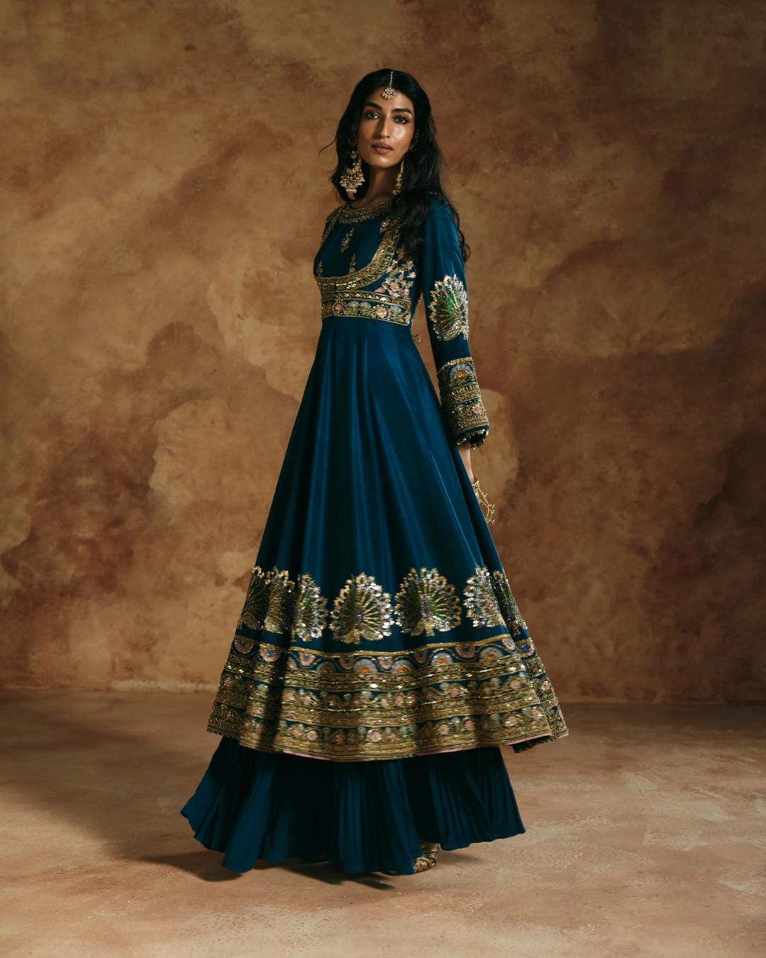 Aman Takyar - Teal Anarkali Set From Today's Sindh