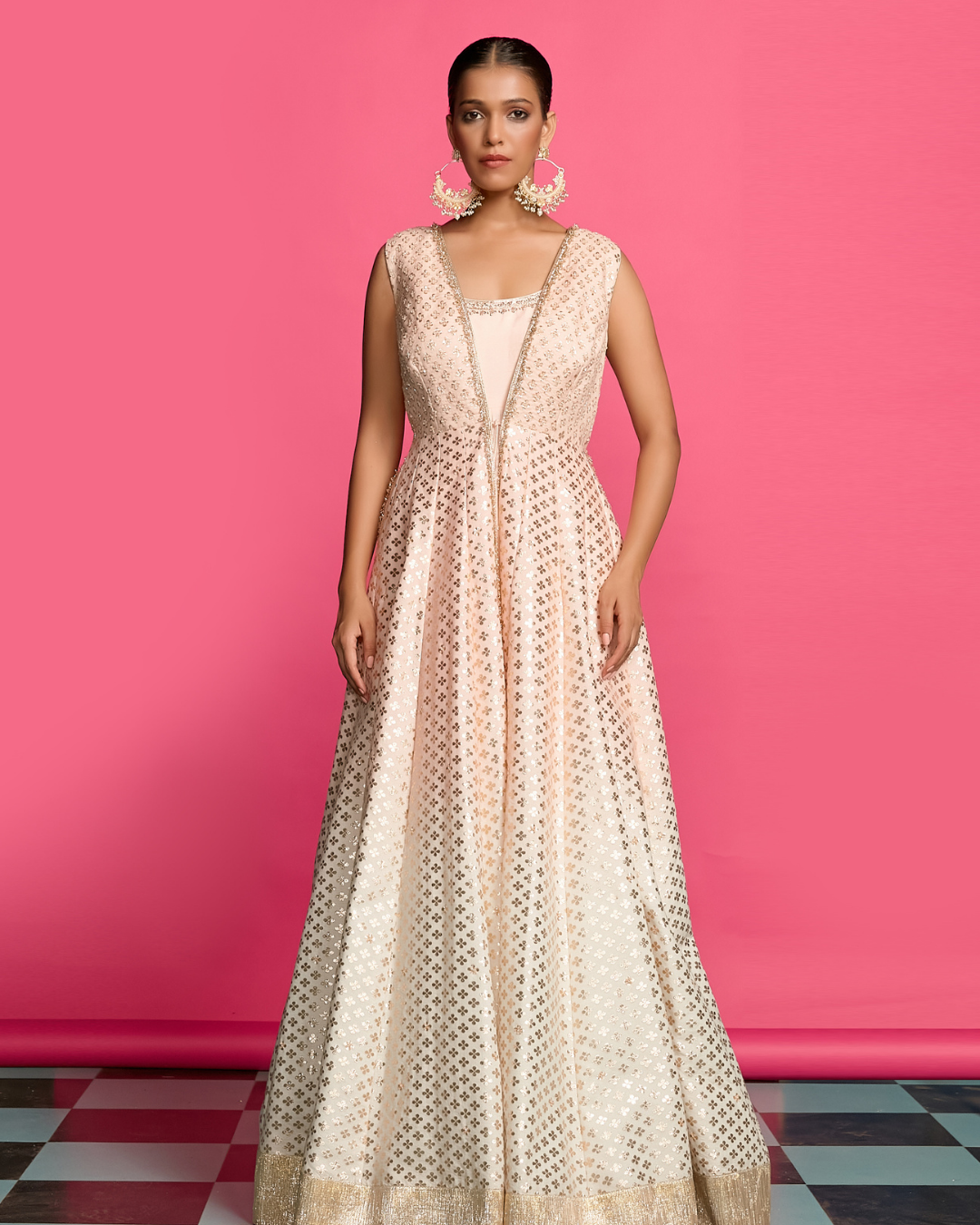 Priyanka Jain - Blush Ombre Layered Anarkali Set From Riyasat
