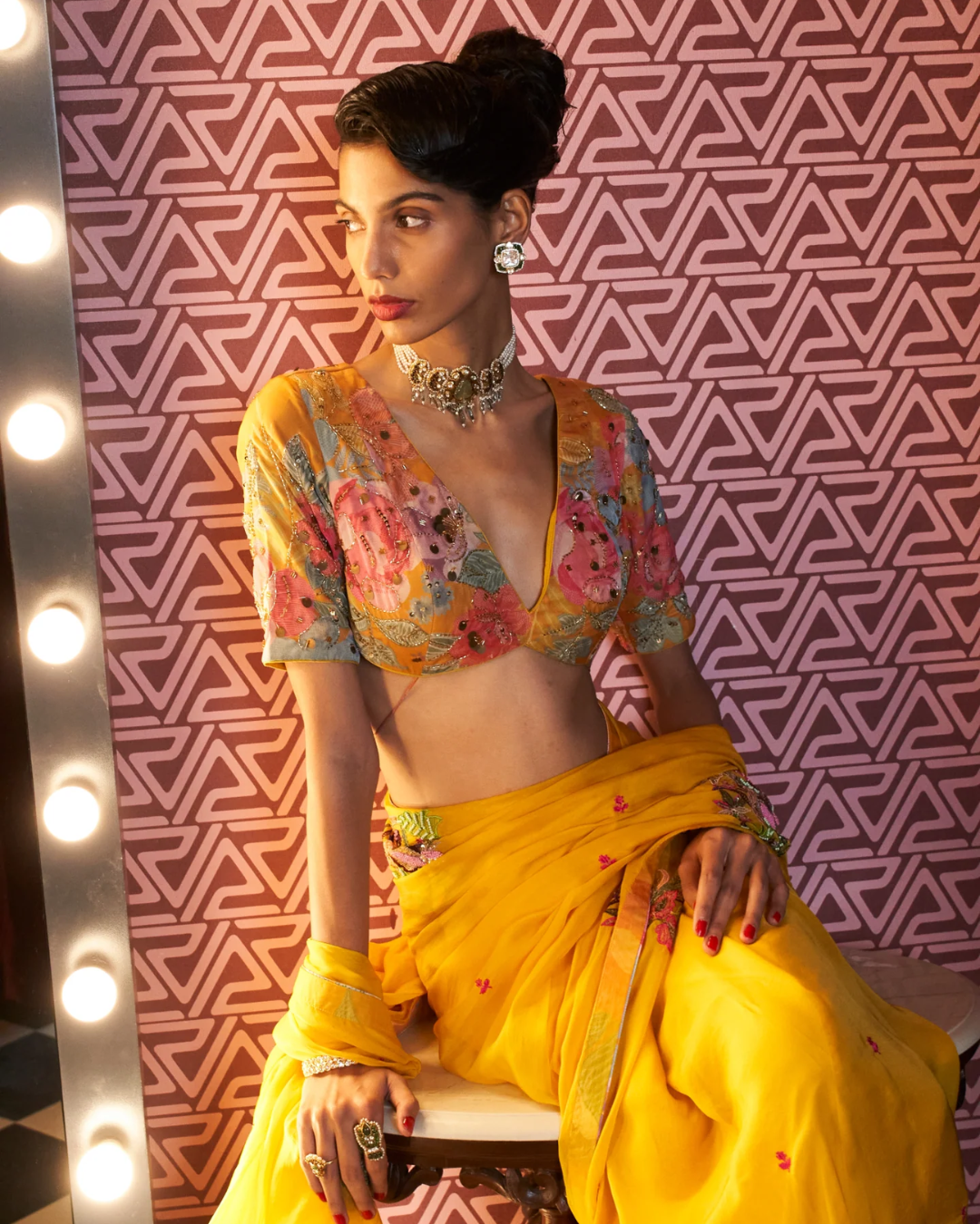 Rishi and Vibhuti - Marigold NM Saree From Rock & Roll