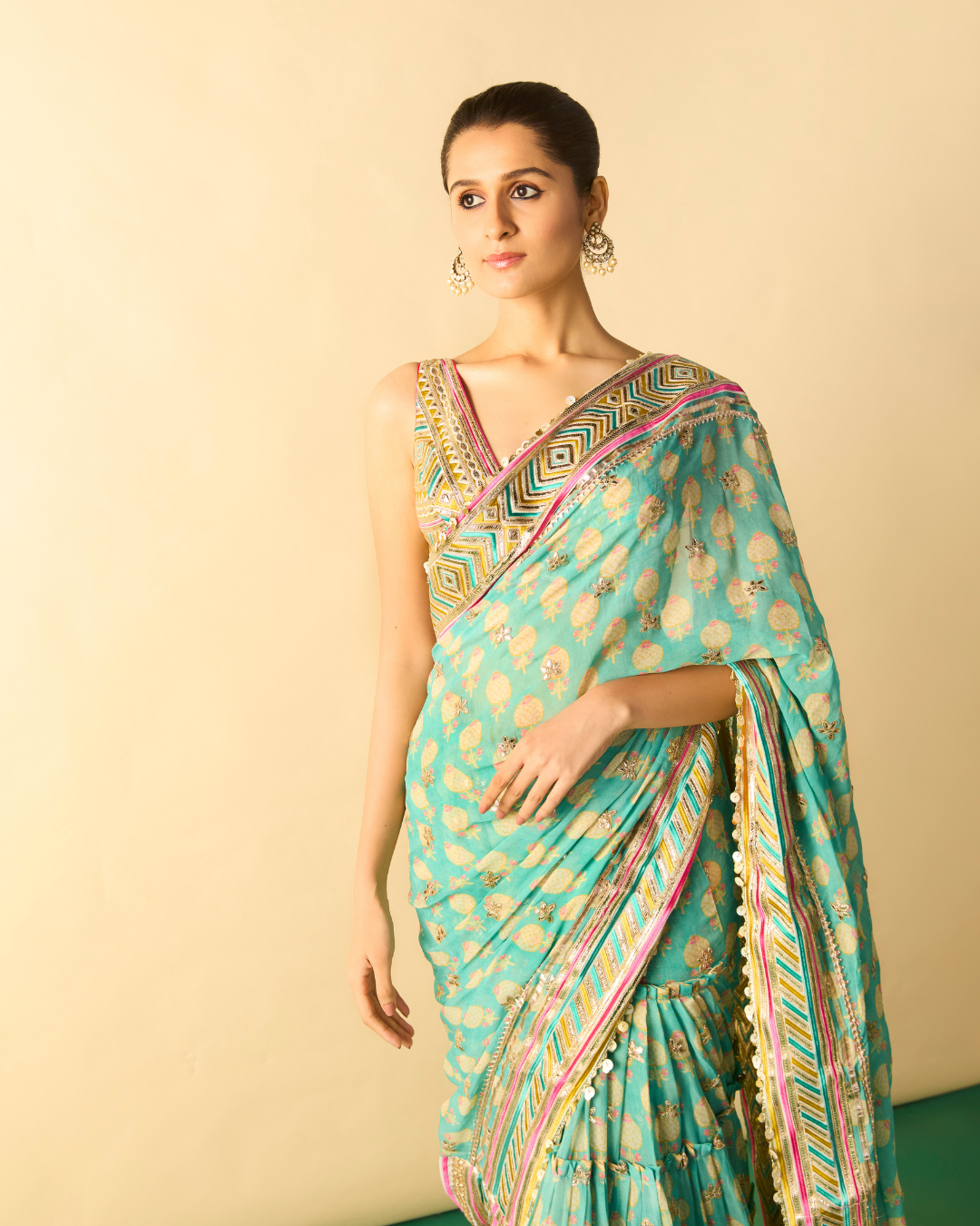 Gopi Vaid - Jasleen Saree Set From Chaar Bagh