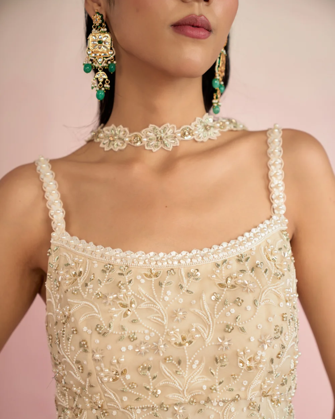 Prevasu - Ivory Sharara Set From Solene