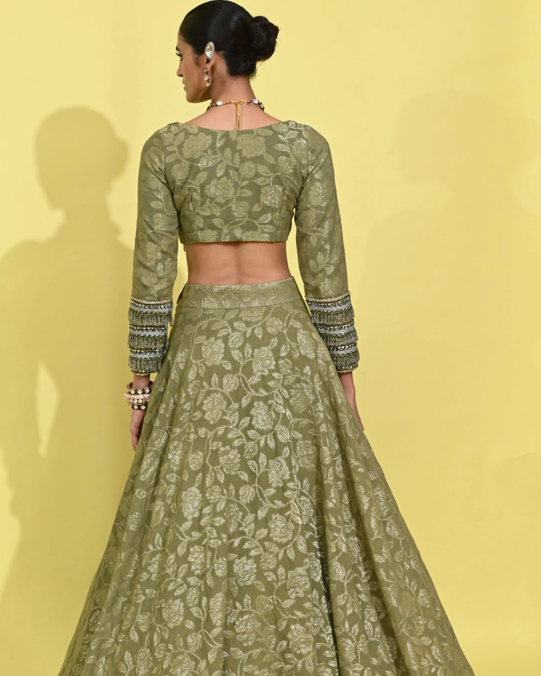 Rishi and Vibhuti - Olive Glam Lehanga From Tamasha