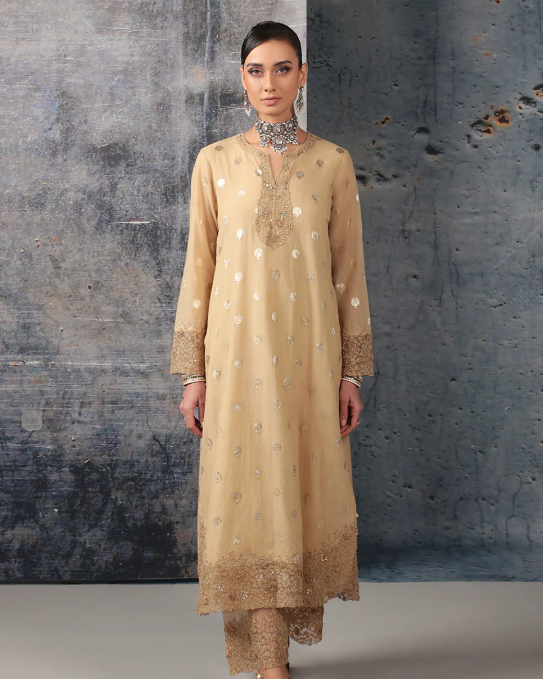 Niti Bothra - Mehrang Ivory Farshi Kurta Set