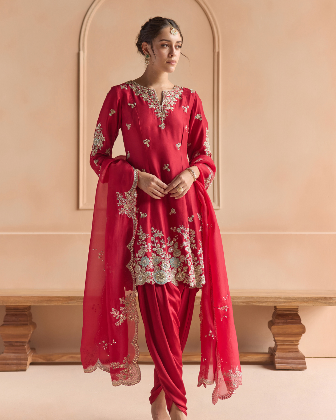 Osaa By Adarsh - Cherry Red Kurta Set From Off The Record