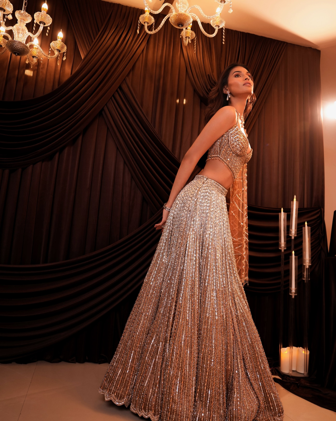 Isa by Dolly Wahal - Alina Tissue Lehenga From Ittara