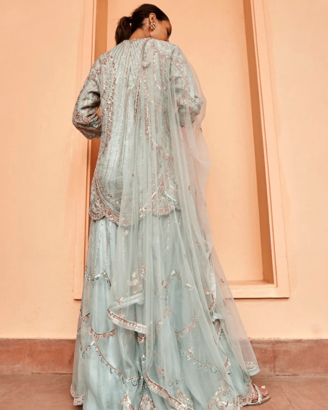 Osaa By Adarsh - Pastel Blue Embroidered Sharara From RASM