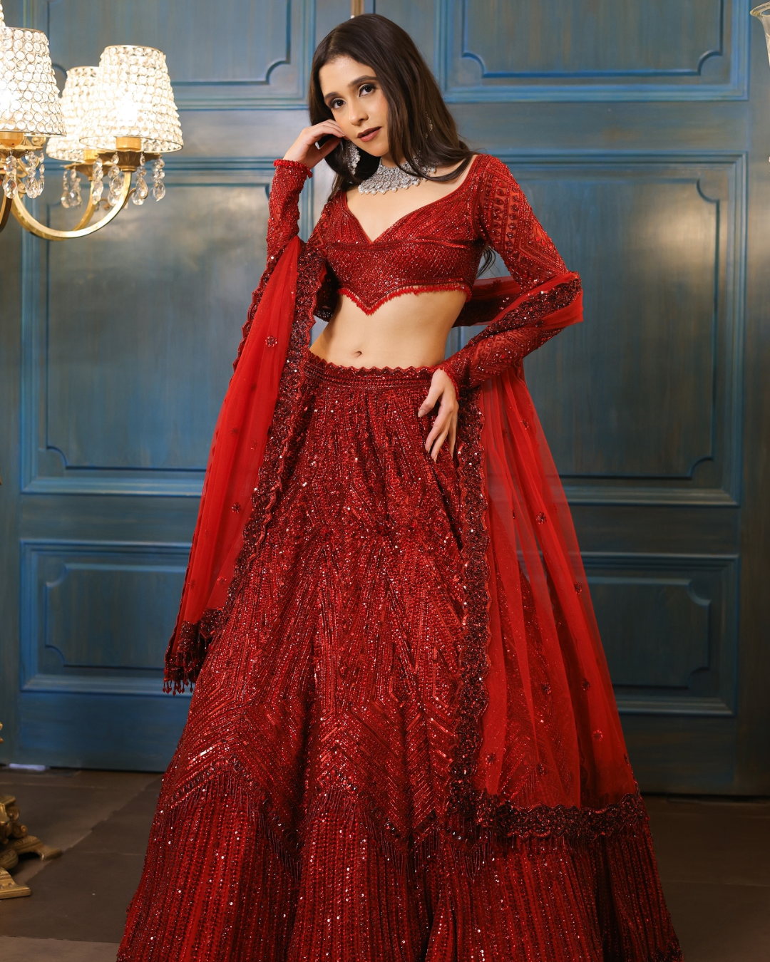 Isa by Dolly Wahal - Rida Maroon Lehenga Set From Bridal