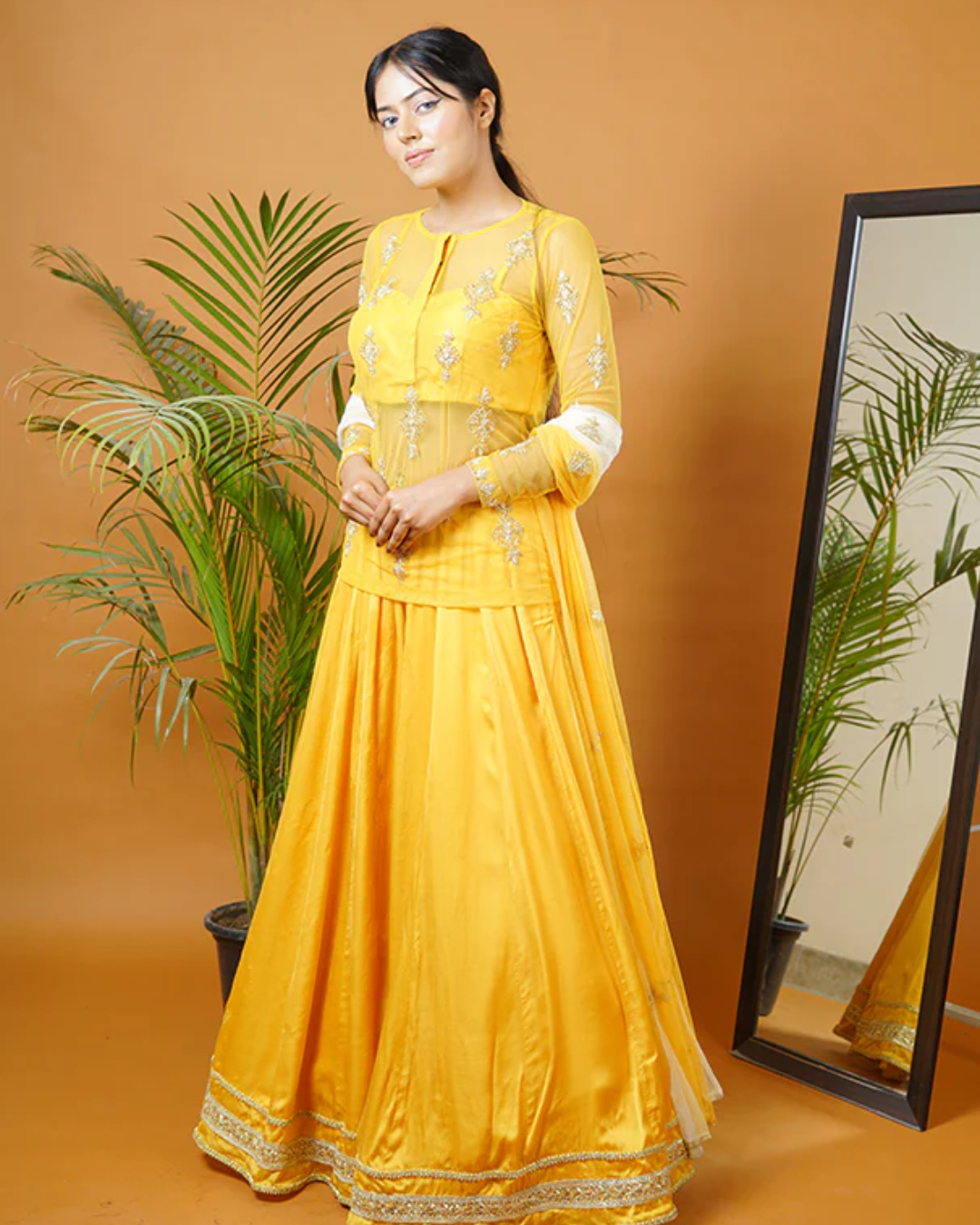 Sonali Bansal - Mustard kurti with bustier ,skirt and dupatta From Fiza