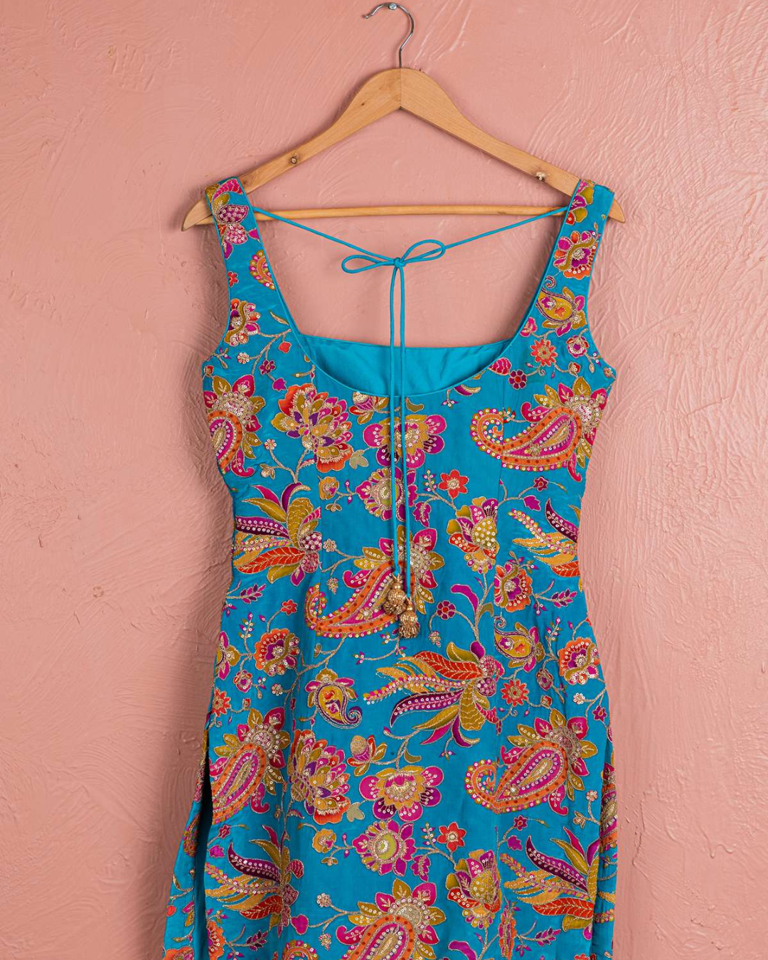 Anisha Shetty - Cerulean Blue Floral Bloom Sharara Set