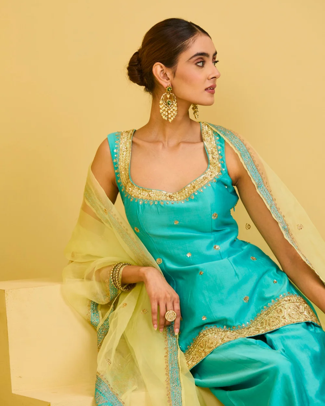 Esha Koul - Sky Blue Salwar Set From Naaz