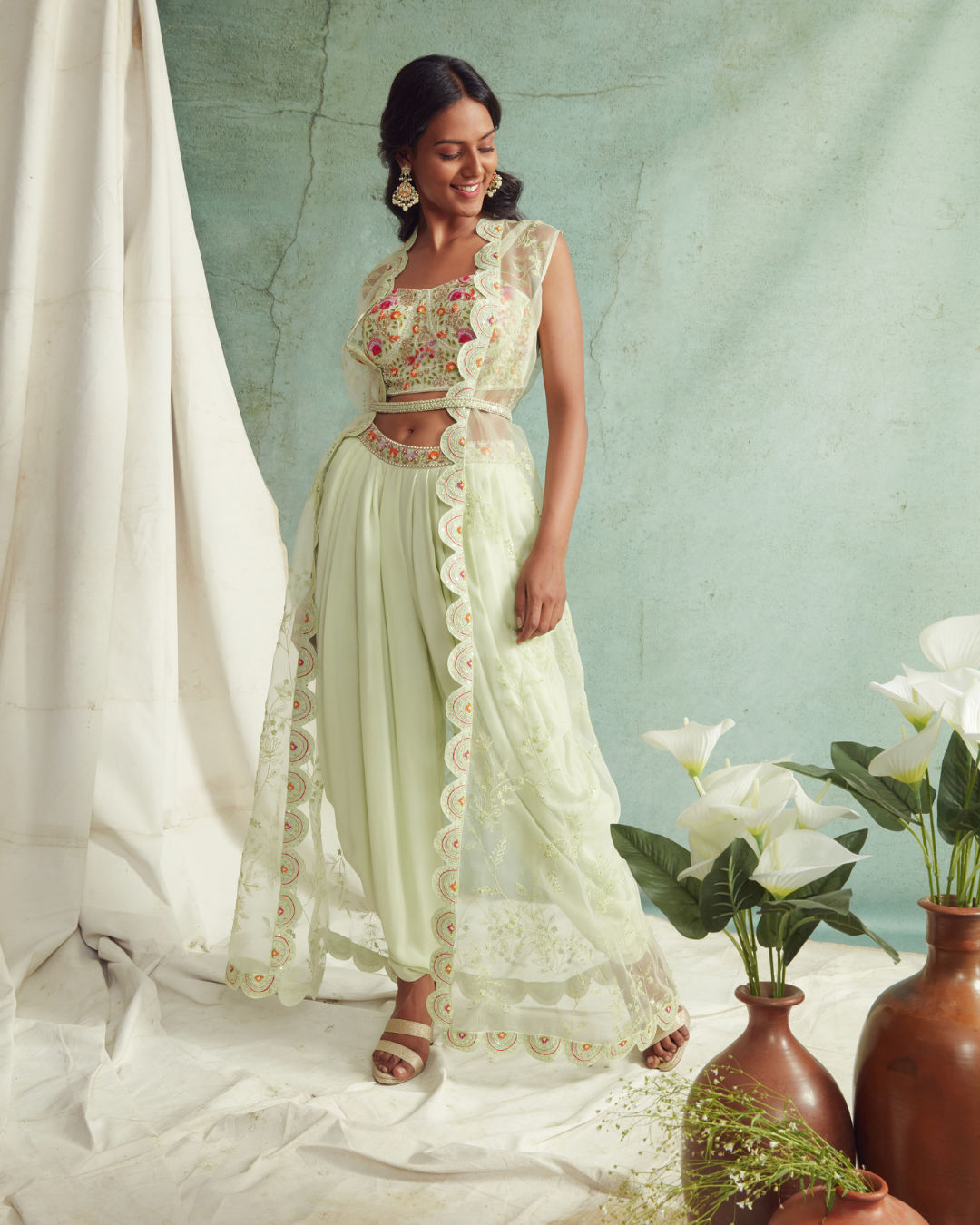 Priyanka Jain - Dhoti Pants With Crop Top And Cape, And A Belt To Style From Love Of Tomorrow