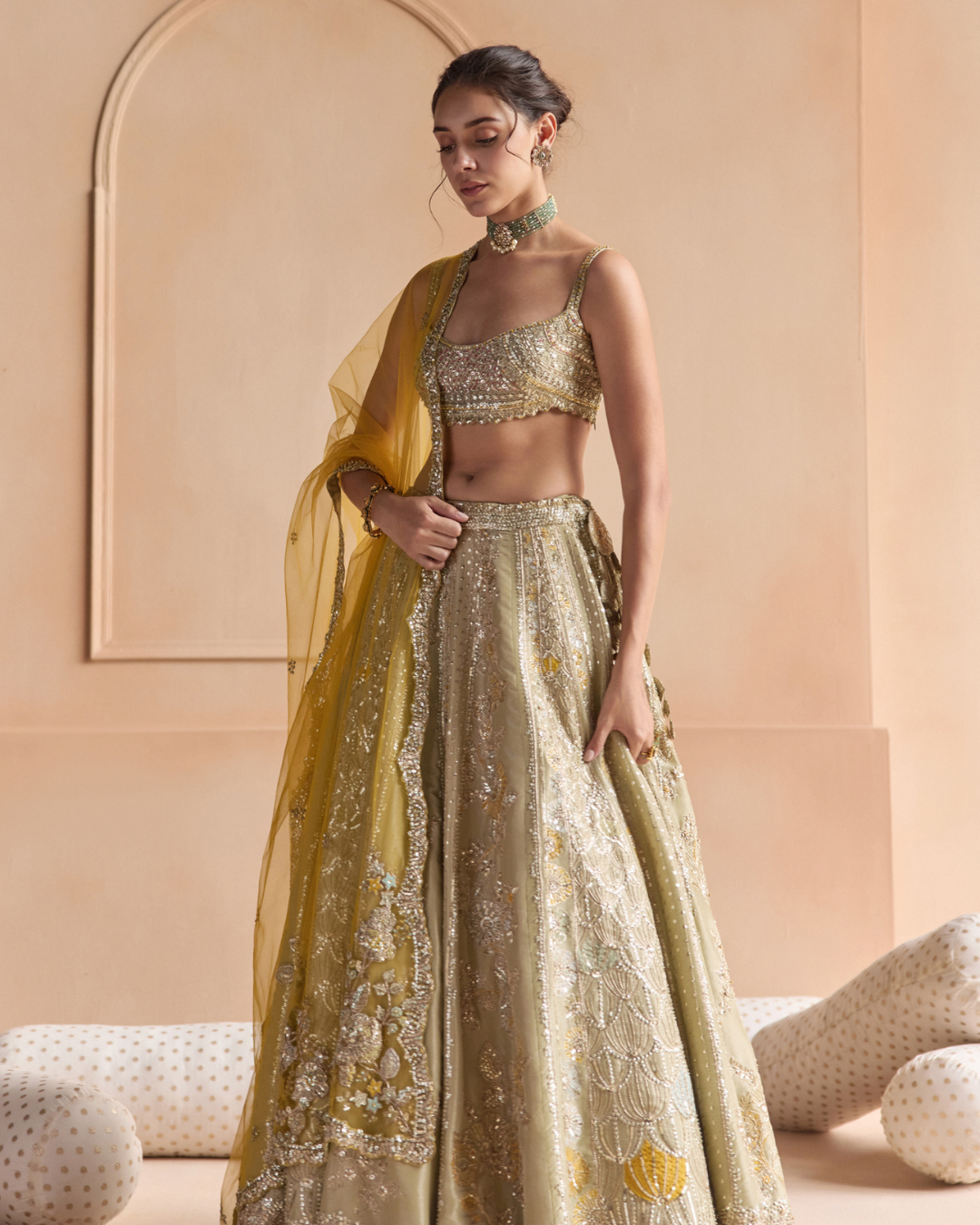 Osaa By Adarsh - Sage Embroidered Lehenga Set From Off The Record