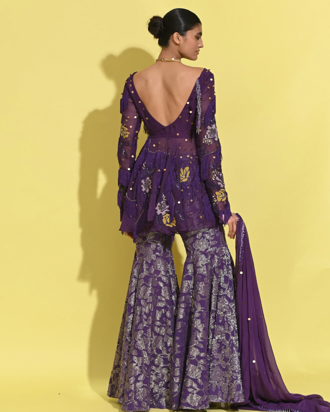 Rishi and Vibhuti - Berry Peplum Set From Tamasha