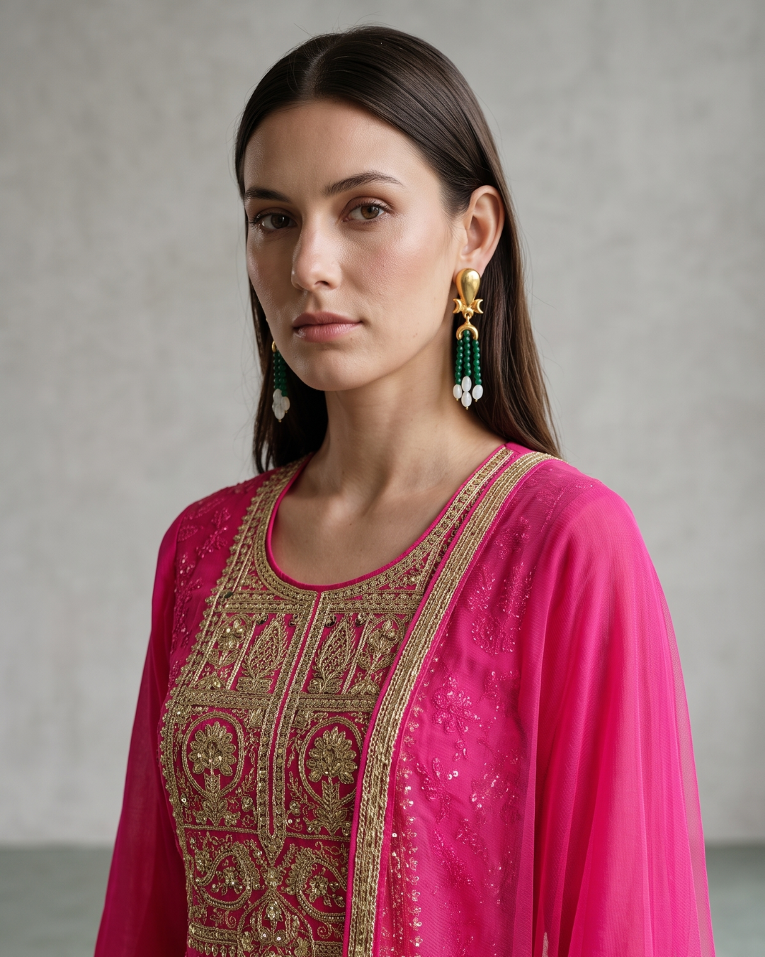Basanti Kapde Aur Koffee - Pink Embroidered Sharara Set From Suits & Shararas