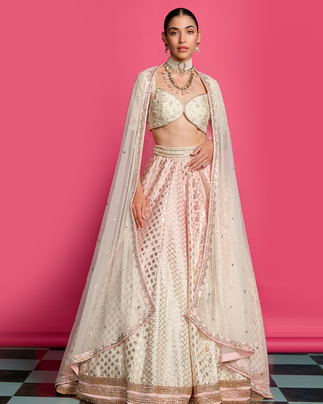 Priyanka Jain - Rose Royal Ombre Dyed Lehenga Set From Riyasat