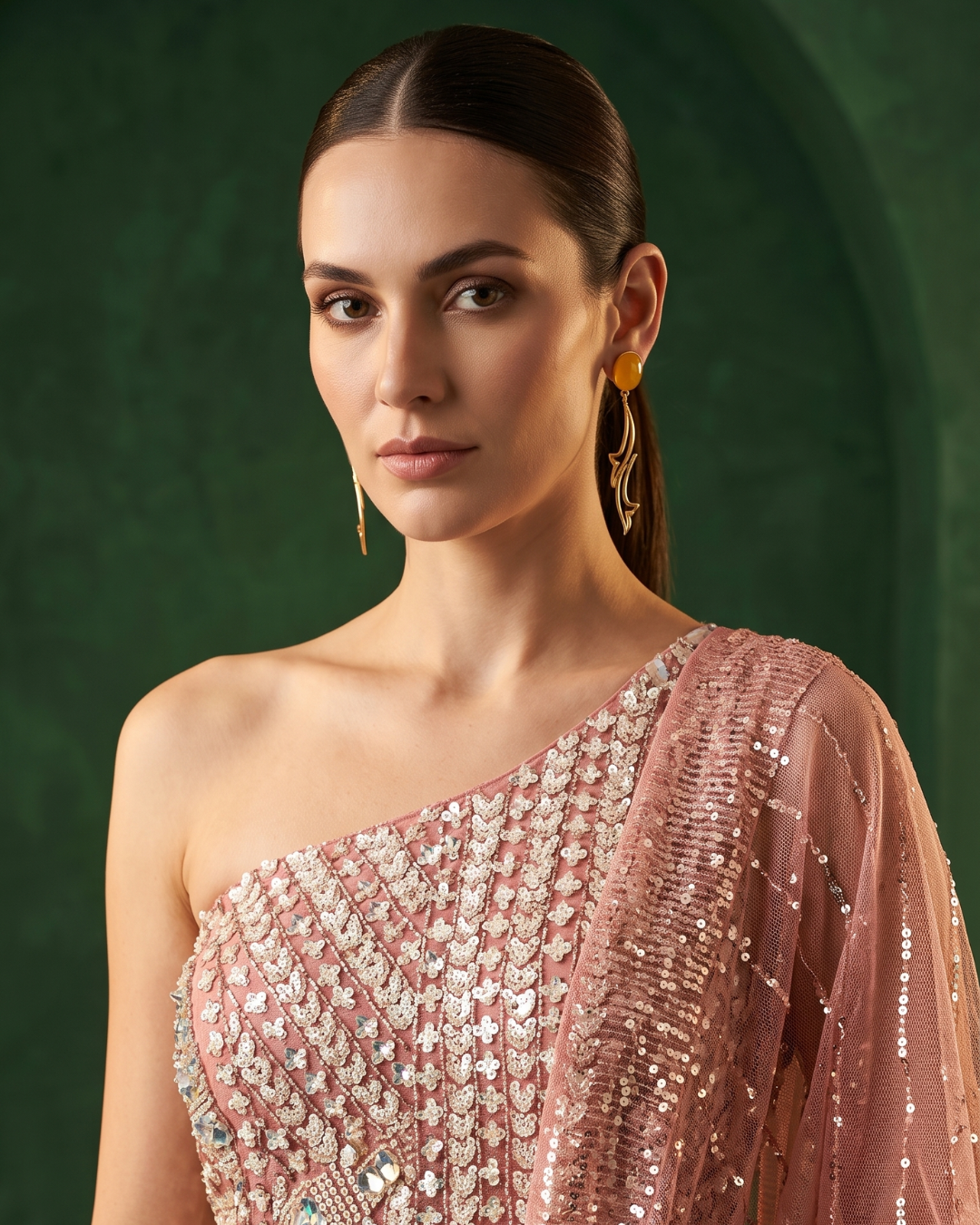 Basanti Kapde Aur Koffee - Blush Cascade Embroidered Sharara Set From Suits & Shararas