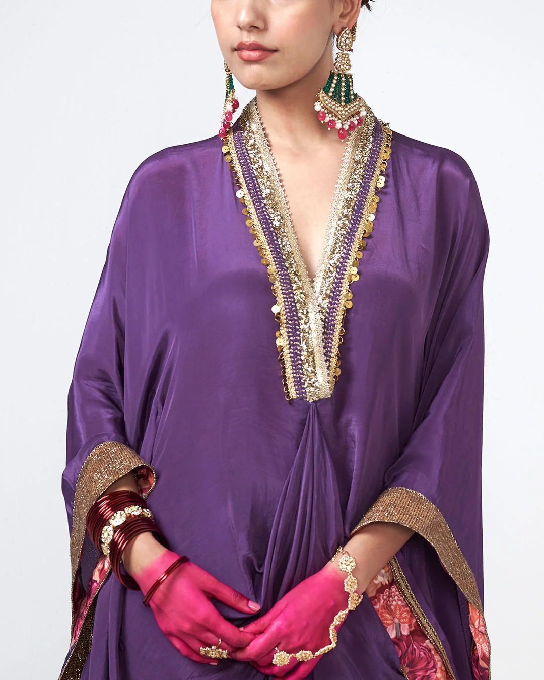 Rishi and Vibhuti -  Jamun Kaftan Set From Gulon Ke Rang