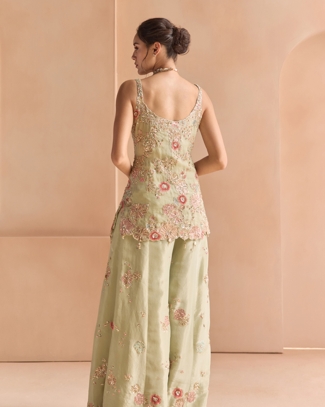 Osaa By Adarsh - Sage Embroidered Sharara Set From Off The Record