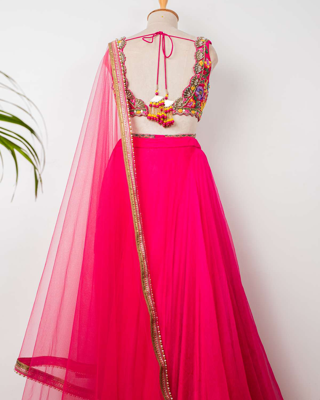 Anisha Shetty - Hot Pink Lehenga With Embroidered  Blouse