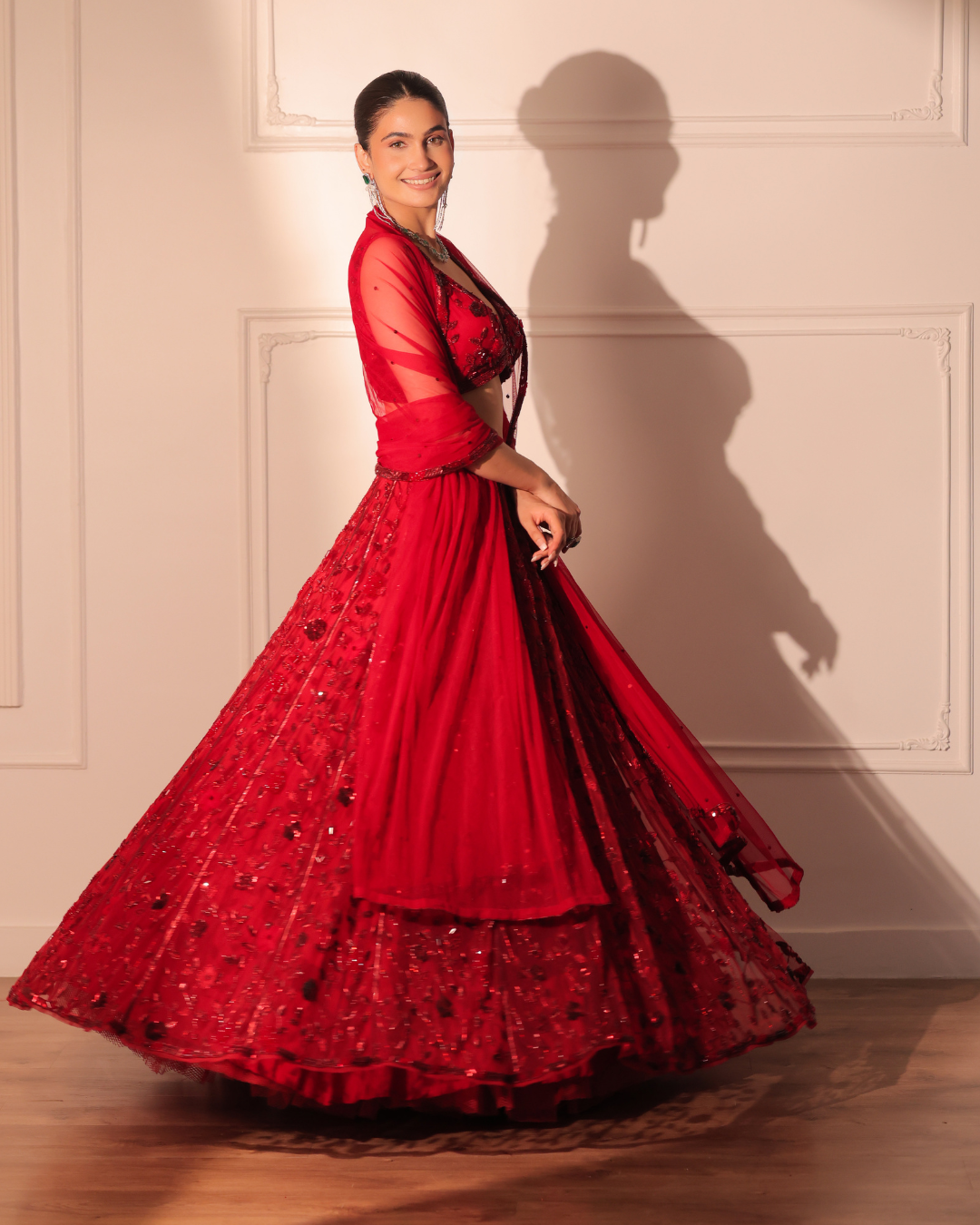 Sonali Bansal - Red lehenga set From Banno Ki Saheli