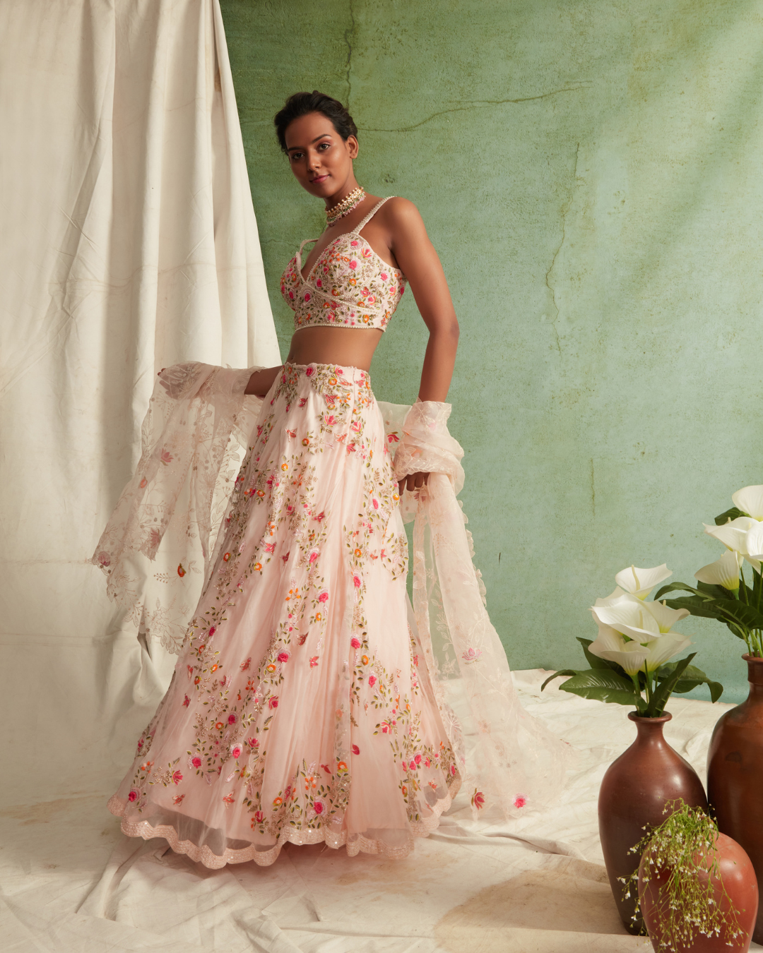 Priyanka Jain - Organza Lehenga With Bustier And Dupatta From Love Of Tomorrow