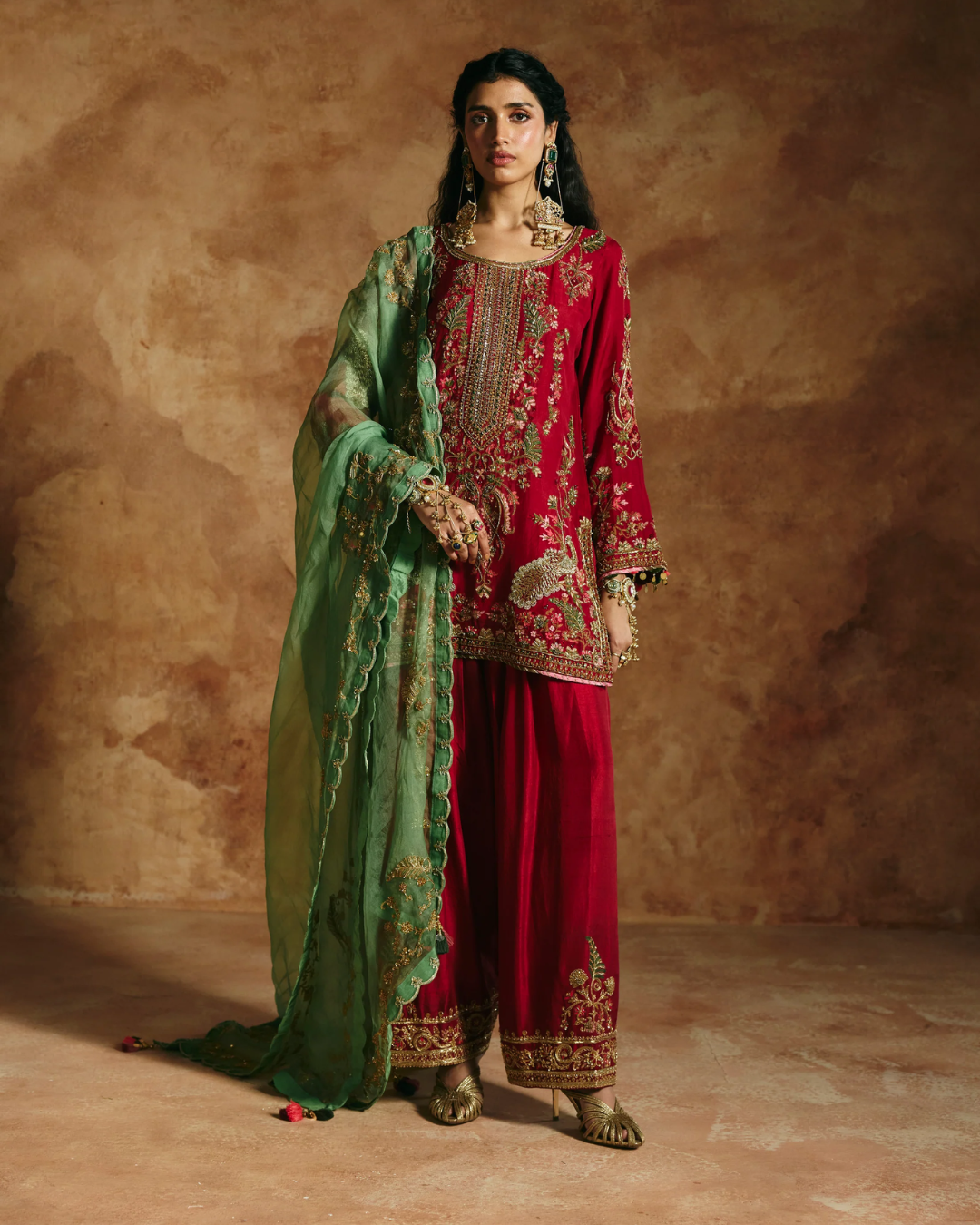 Aman Takyar - Red Kurta Set From Today's Sindh