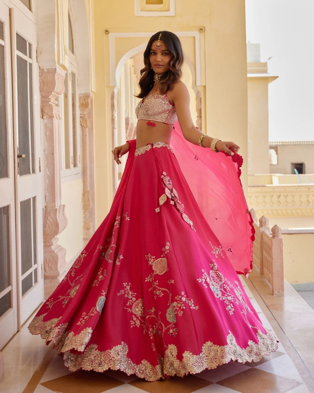 Osaa By Adarsh - Dark Fuchsia Embroidered Lehenga From RASM