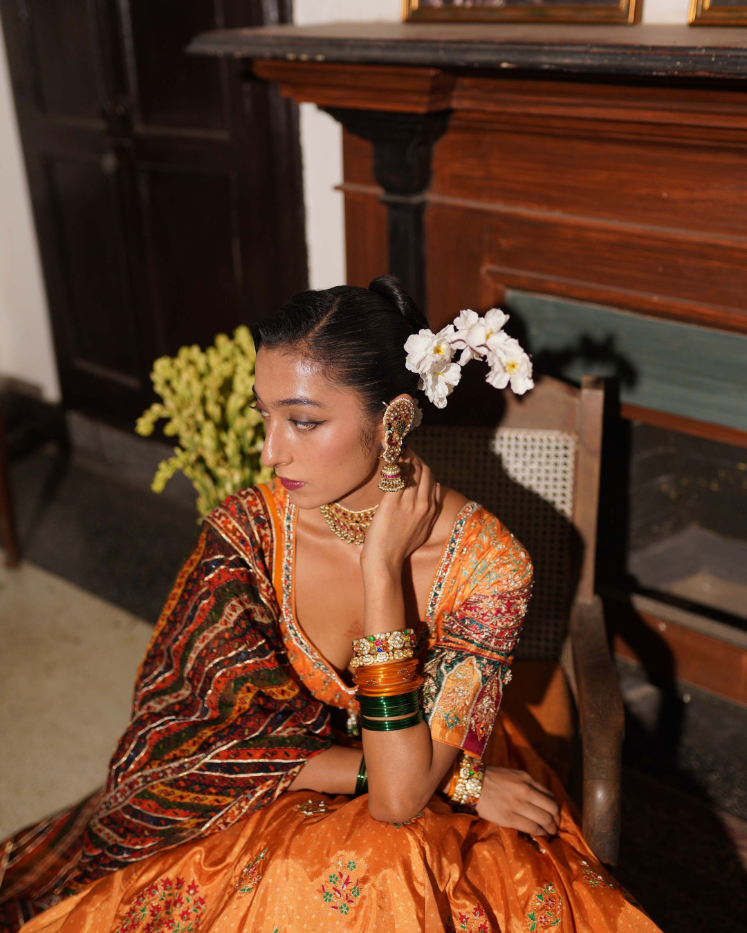 Aditi Gupta - Mustard Bandhani Lehenga Set