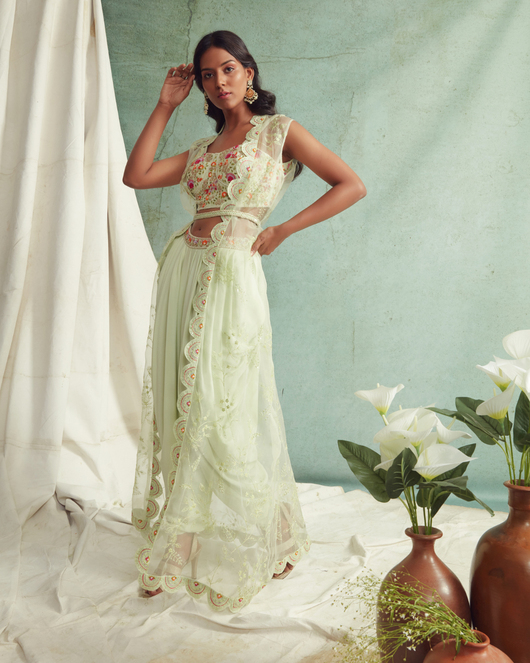 Priyanka Jain - Dhoti Pants With Crop Top And Cape, And A Belt To Style From Love Of Tomorrow