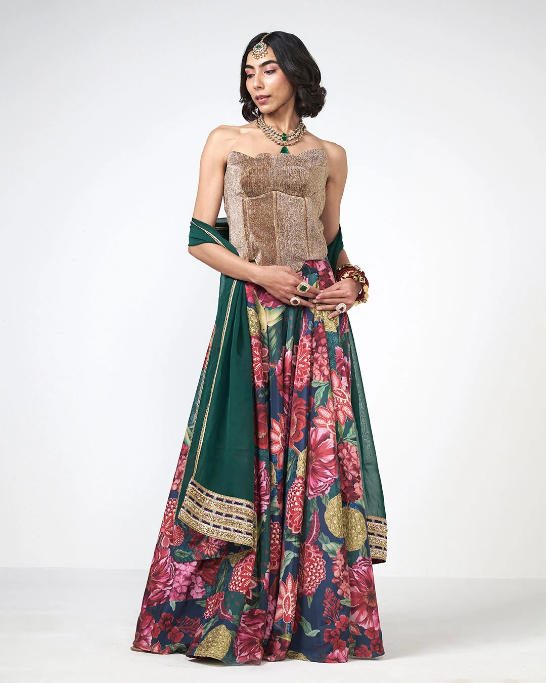 Rishi and Vibhuti - Sunehri Corset Set From Gulon Ke Rang