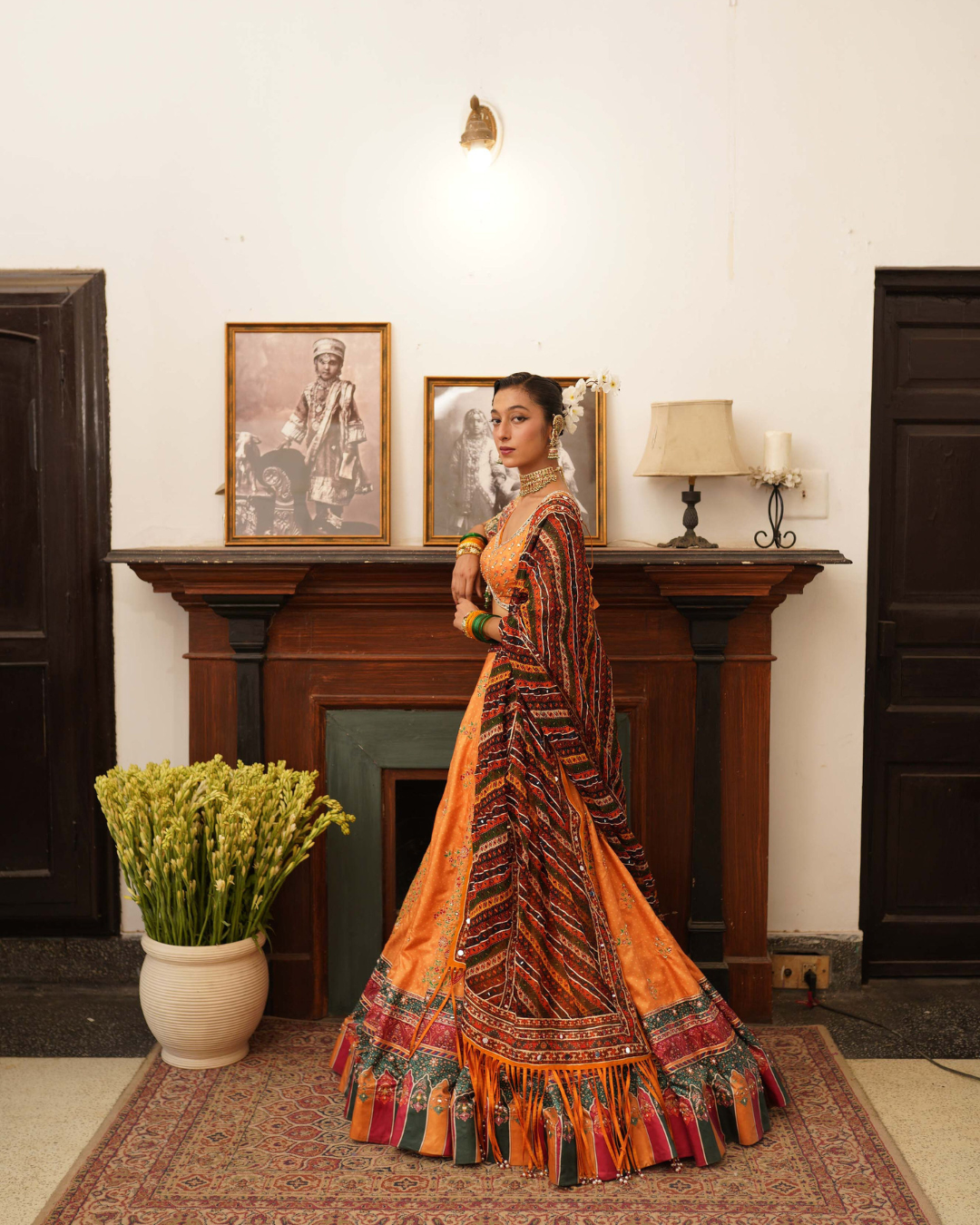 Aditi Gupta - Mustard Bandhani Lehenga Set