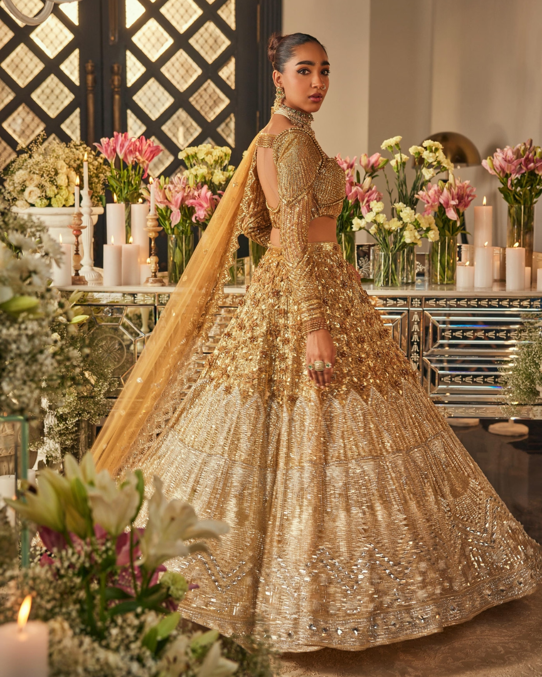 Isa by Dolly Wahal - Ombre Gold & Silver Lehenga From Bridal
