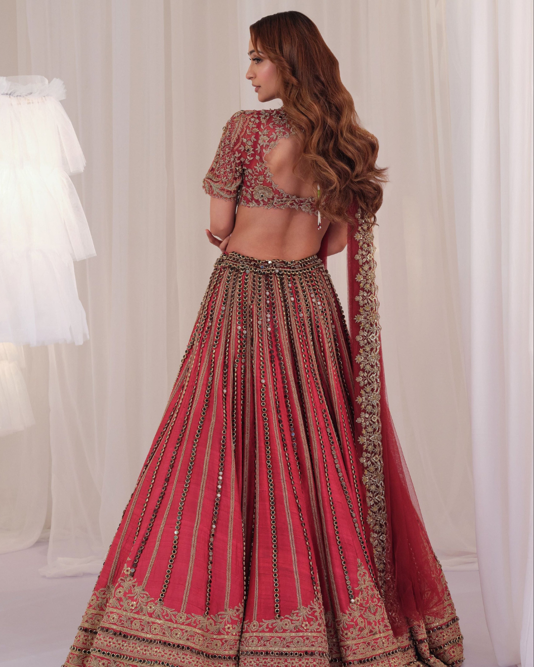 K&A By Karishma And Ashita - Maroon Marodi Raw Silk Lehenga With Blouse & Dupatta From First Love