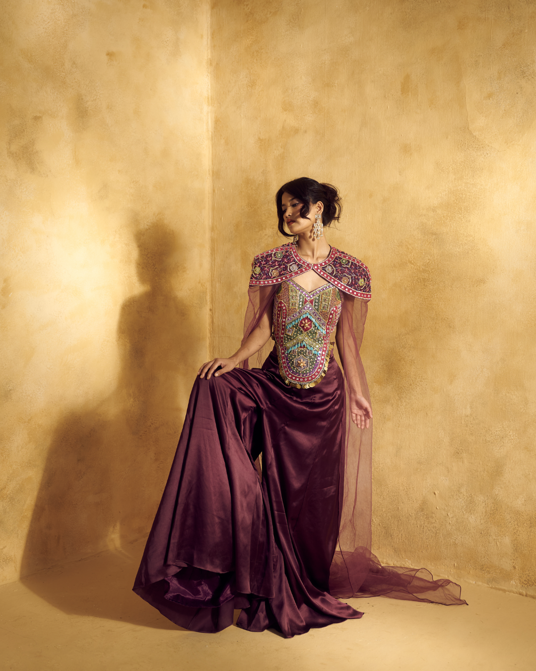 Rashika Sharma - ALAYA TOP AND SKIRT SET WITH CAPE FROM LASHKARA