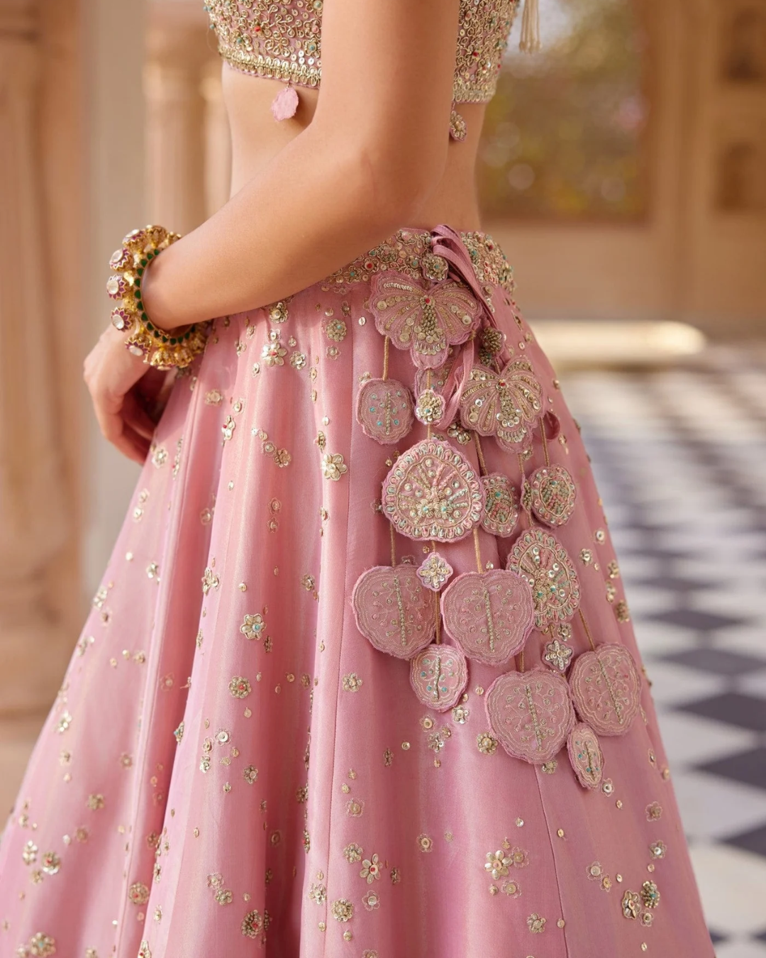 Osaa By Adarsh - Flamingo Pink Embroidered Lehenga From RASM