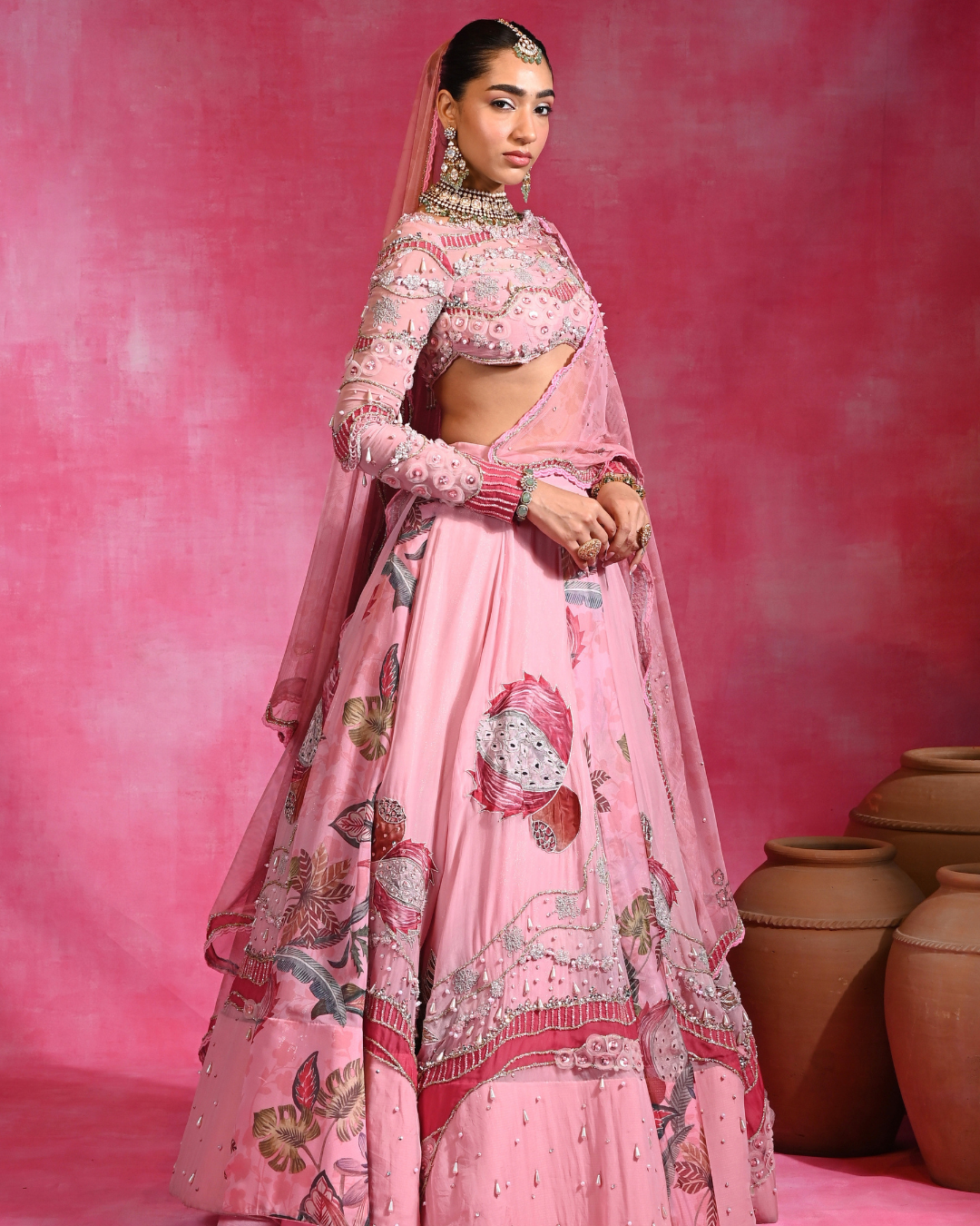 Rishi and Vibhuti - Gulabi Maharani Lehenga From Ek Main Aur Ek Tu
