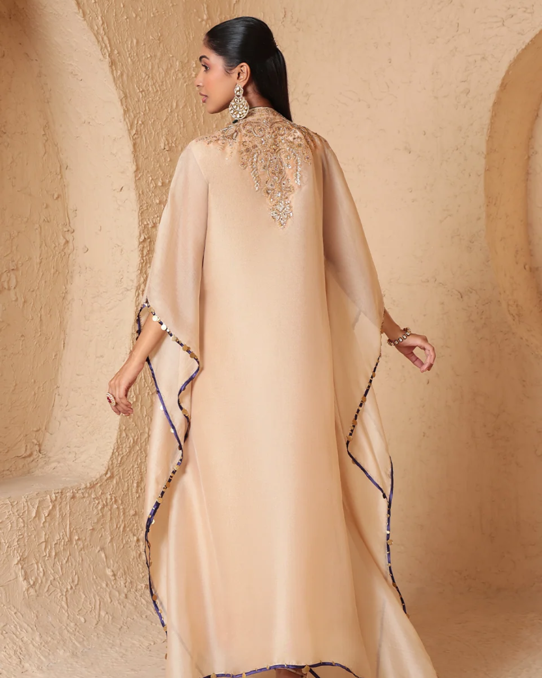 Niti Bothra - Zar-Rang Ivory Heavy Kaftan Set