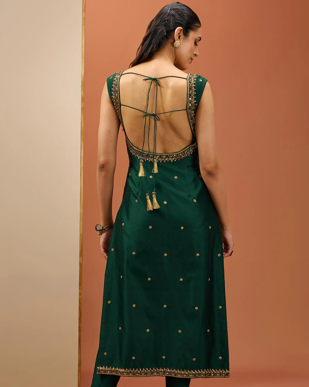 Esha Koul - Emerald Green Long Kurta Set From Noor