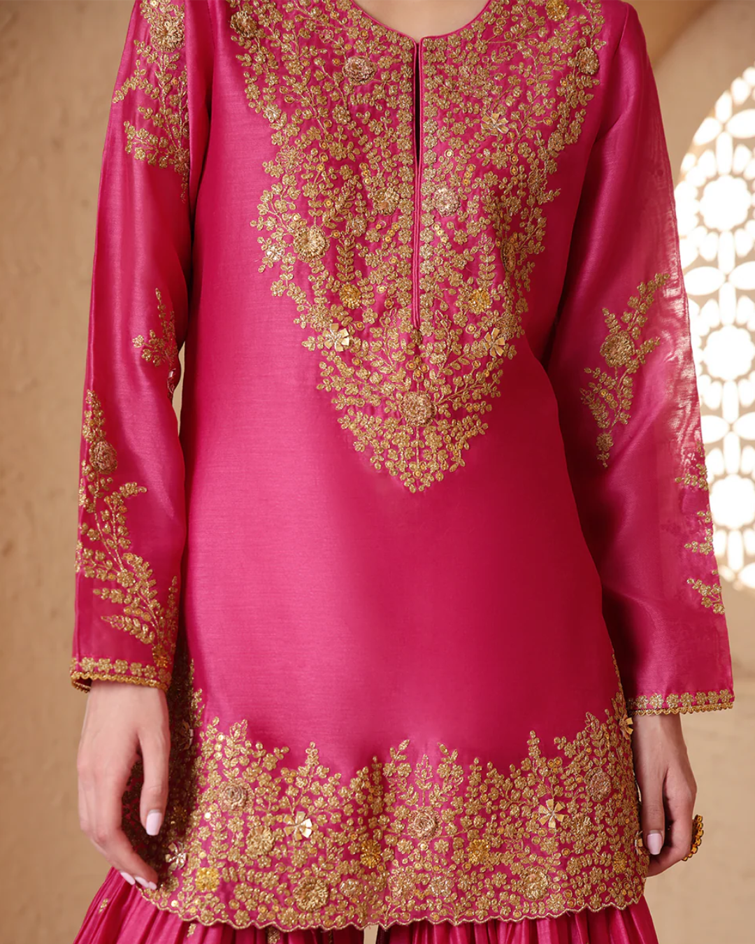 Niti Bothra - Mehrang Pink Heavy Sharara Set