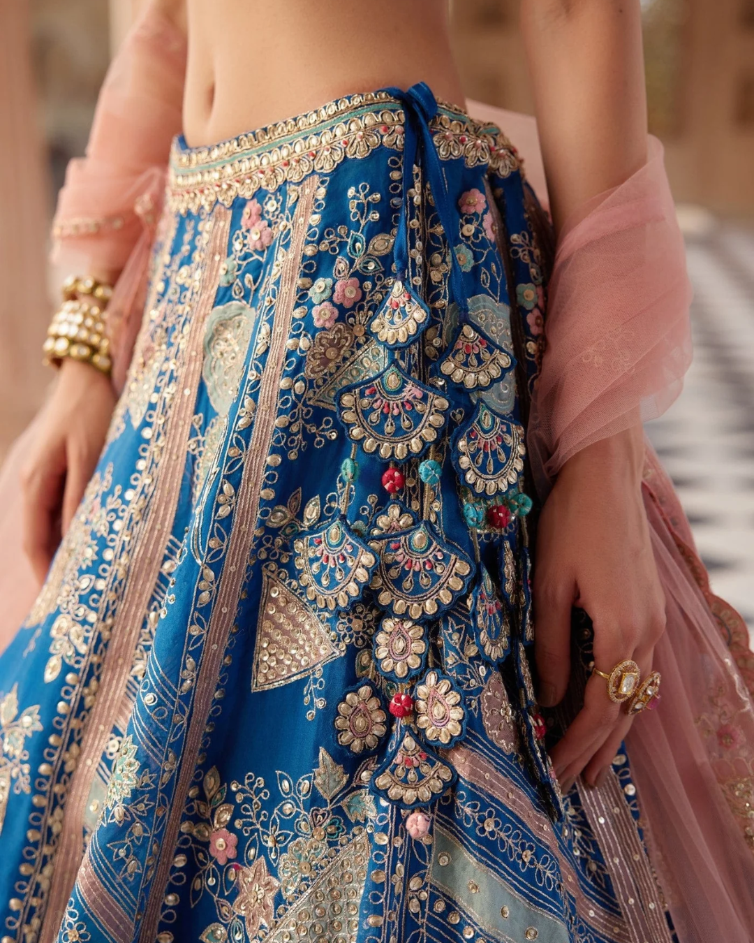 Osaa By Adarsh - Blueberry Applique Lehenga Set From RASM