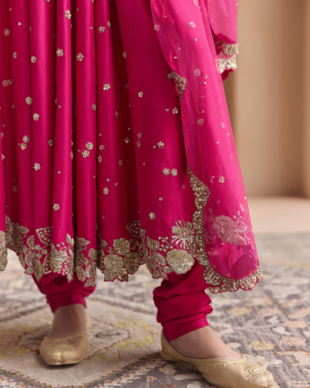 Osaa By Adarsh - Scarlet Embroidered Anarkali Set From Off The Record