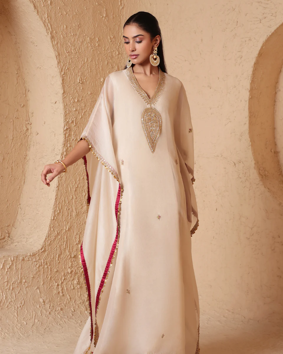 Niti Bothra -  Mehrang Ivory Kaftan Set