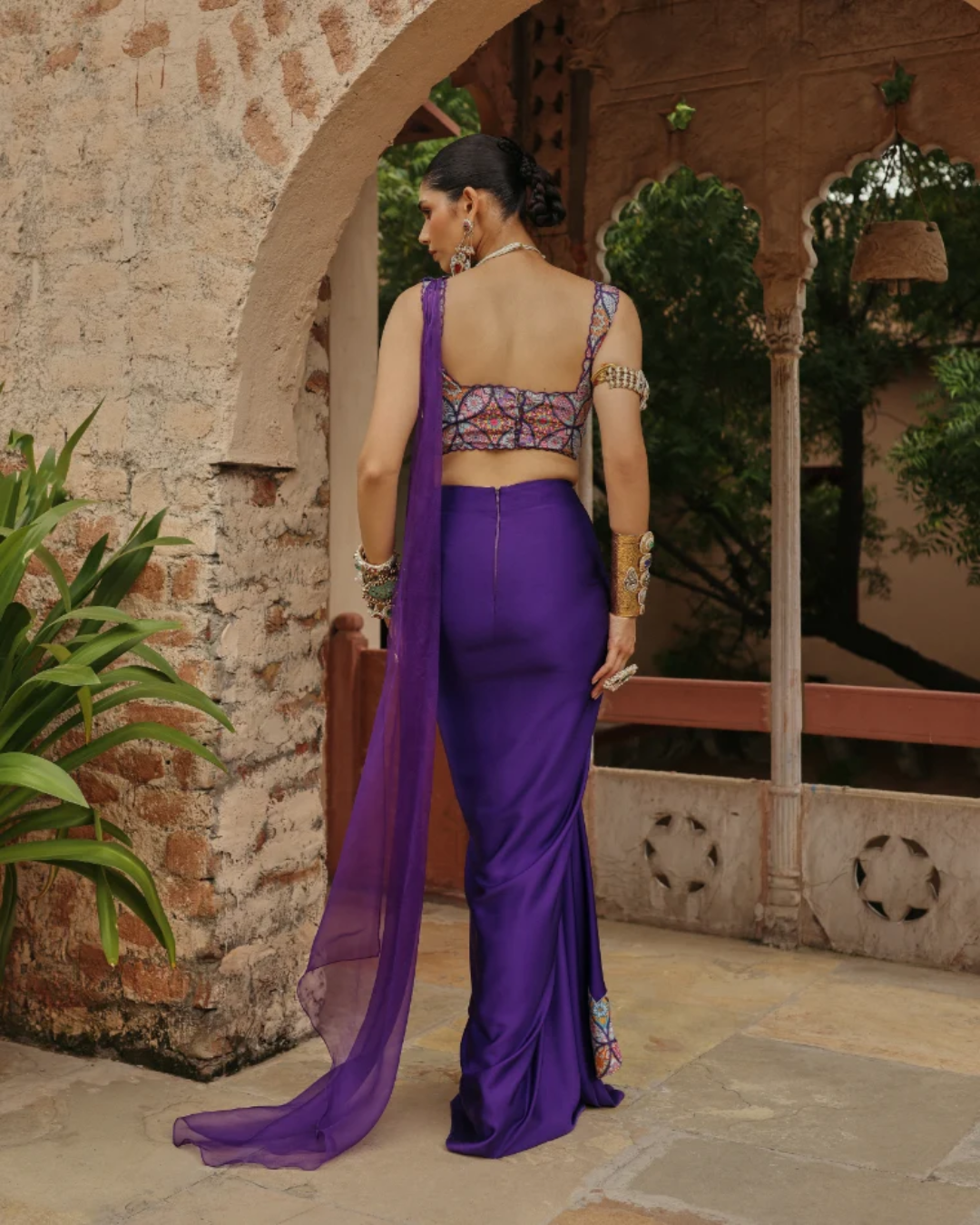 Label Moni K - Mandala Drape Saree From Naqsh