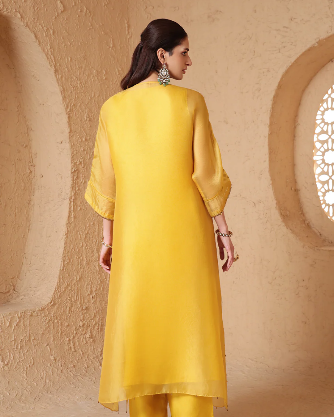 Niti Bothra -  Mehrang Yellow Kaftan Kurta Set