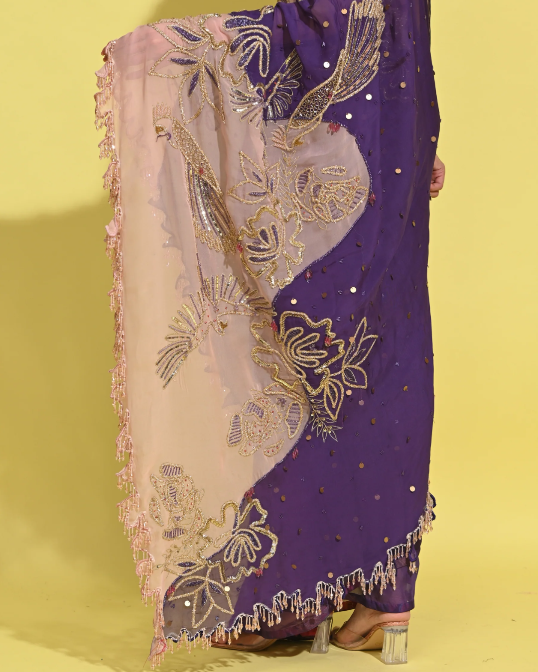 Rishi and Vibhuti - Janejaan Saree in Purple From Tamasha