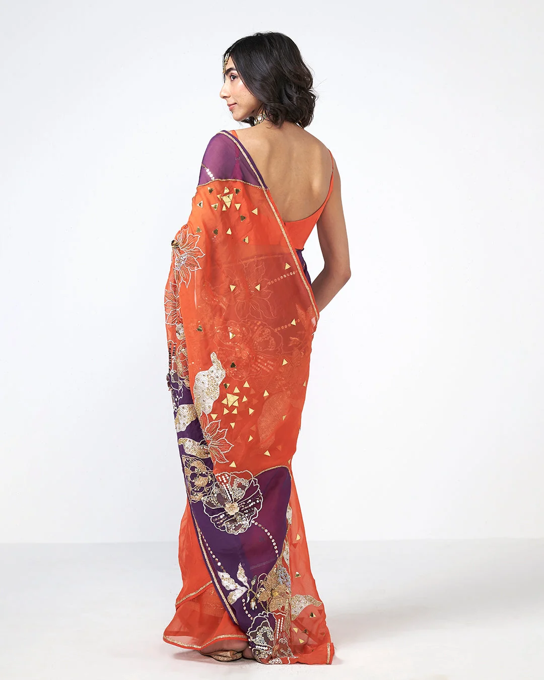 Rishi and Vibhuti - Jamun Berry Saree From Gulon Ke Rang