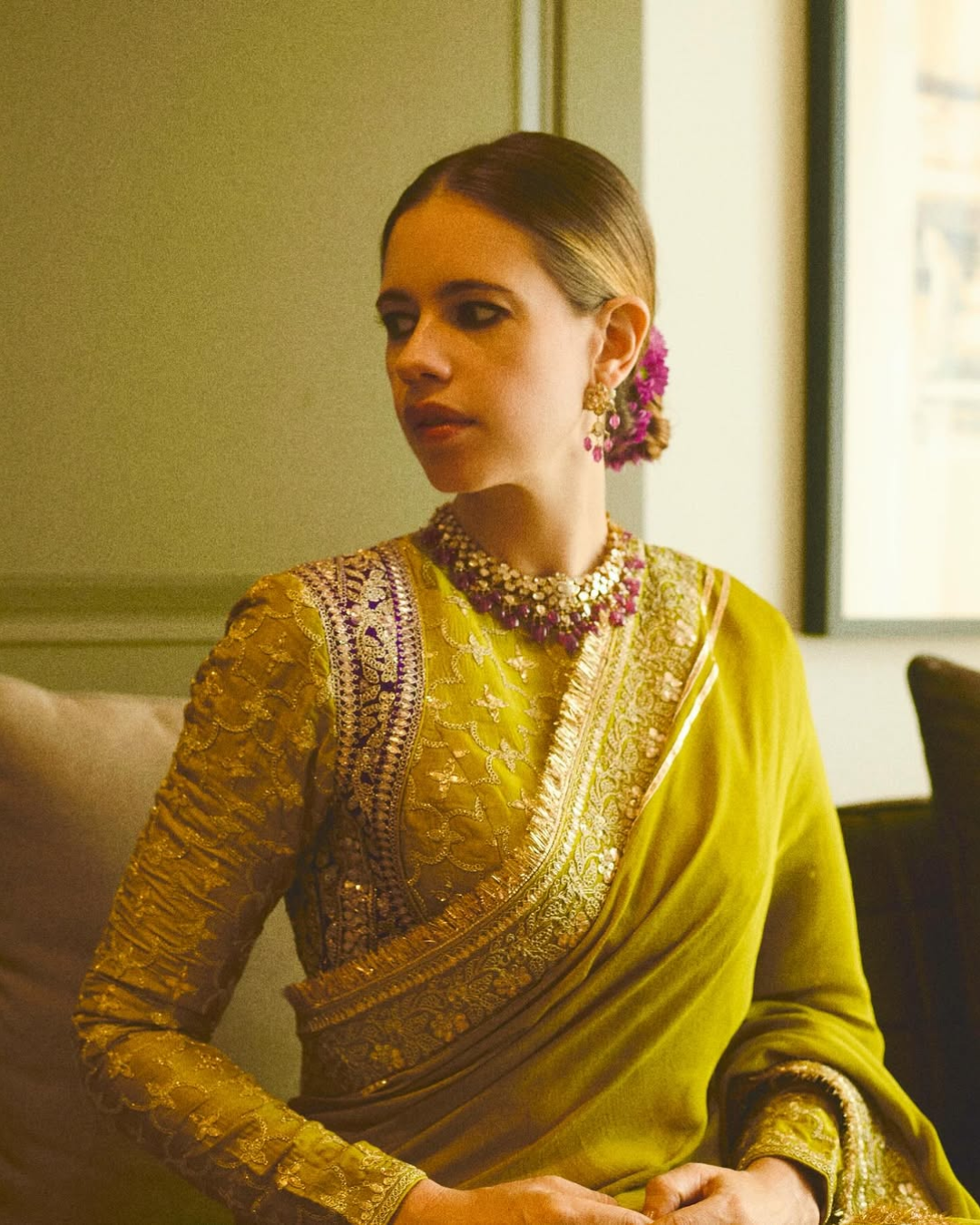 Gopi Vaid - Kalki Koechlin in Nizaam Saree Set From Nizaam