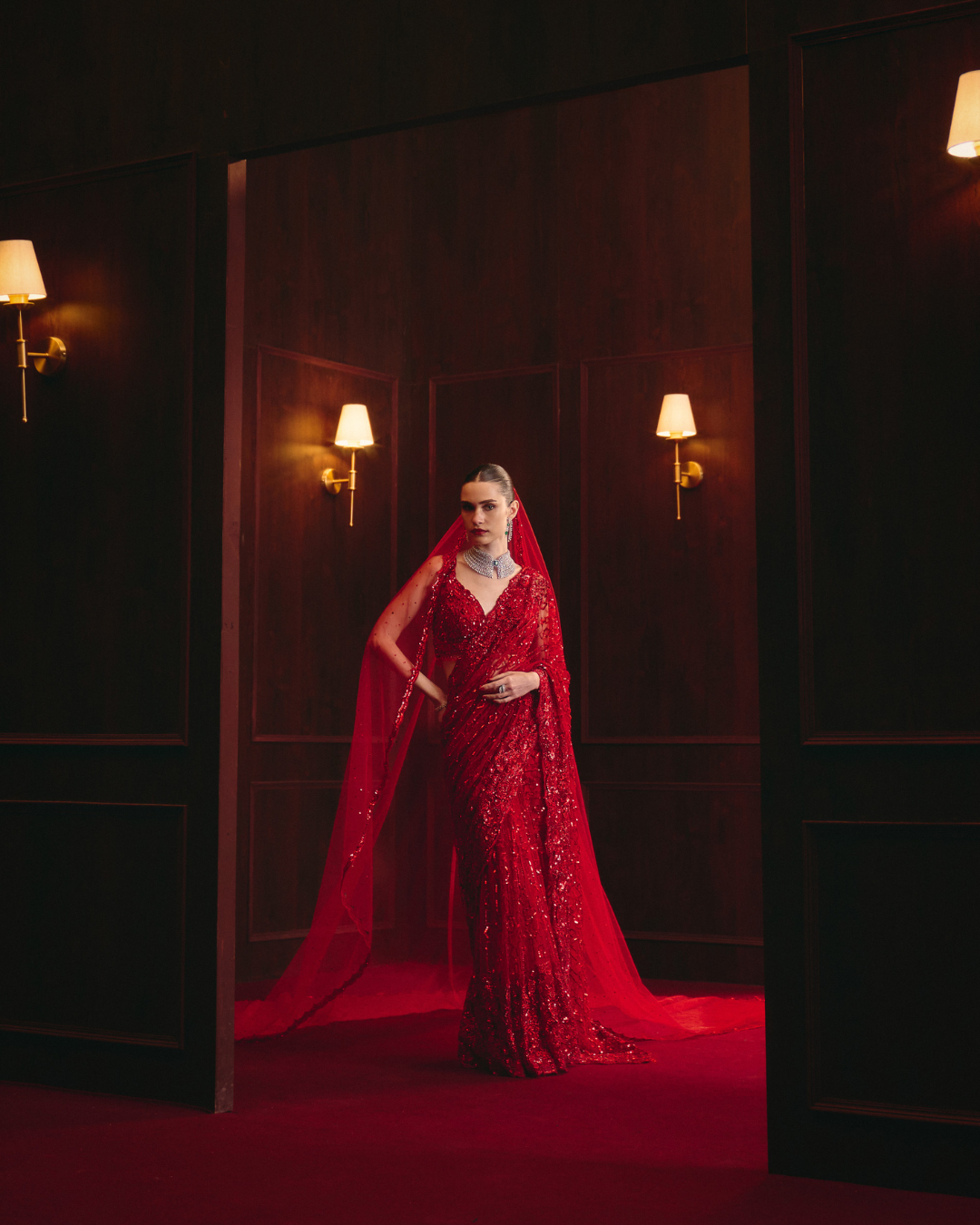 Angad Singh - The Sovereign Flame with Extra Veil Dupatta From The Regent
