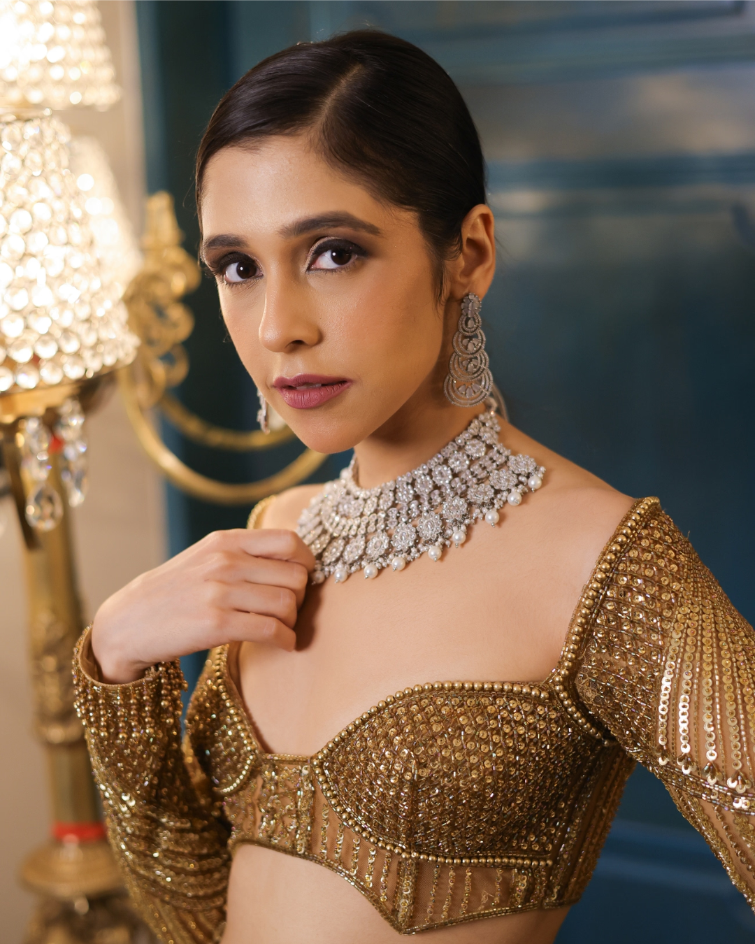 Isa by Dolly Wahal - Stella Gold Fishcut Lehenga From Farra