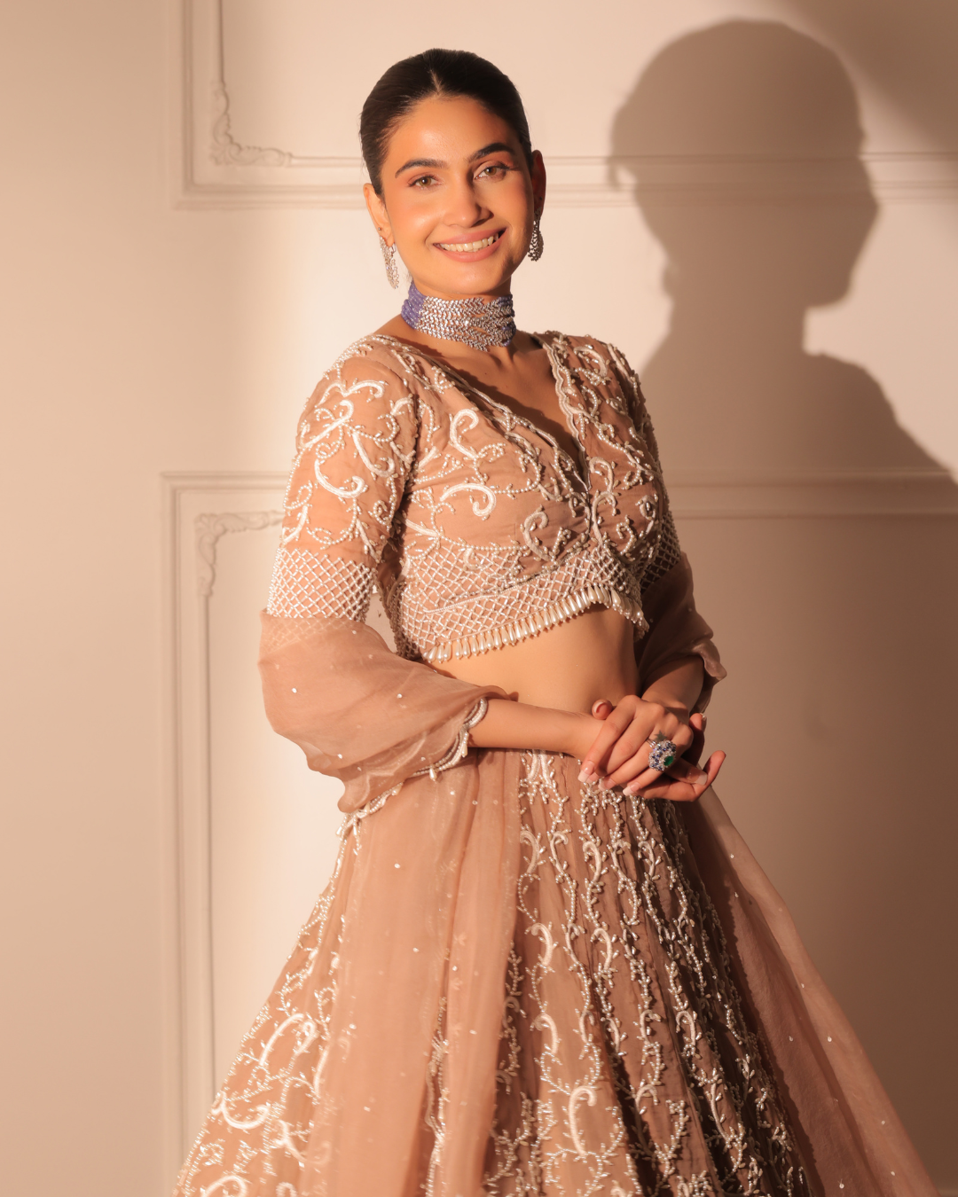 Sonali Bansal - Nora nude beige lehenga set From Banno Ki Saheli